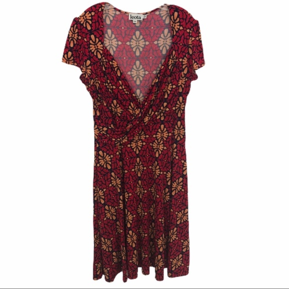 LEOTA SWEETHEART FAUX WRAP DRESS XXL